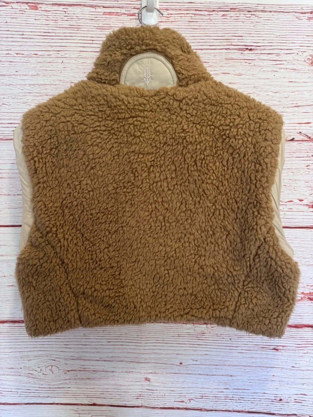 Free People Movement Highline Reversible Sherpa Vest in Almond Oil Combo Sz XS